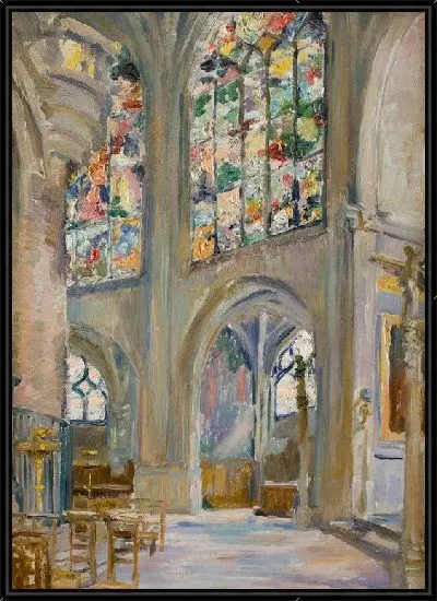 Картина Интерьер церкви Святого Этьена в Париже