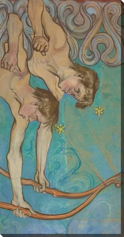 Картина Лучники - фрагмент «Падших ангелов». Эскиз росписи художественной росписи францисканской церкви в Кракове