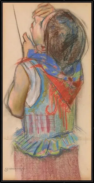 Картина Девушка из Кракова. Этюд к витражу для собора во Львове