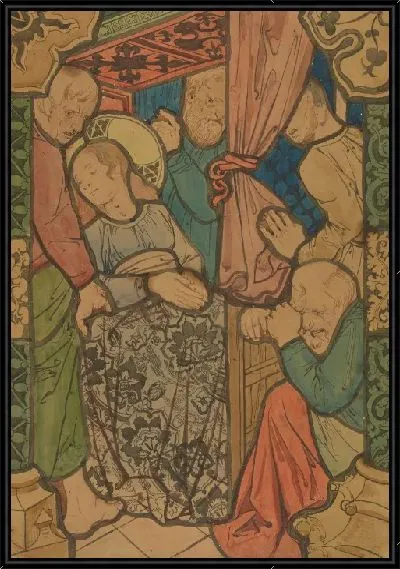 Картина Успение Марии. Дизайн квартала для западного витража в церкви Святой Марии в Кракове. Работа из портфолио "Сцены из жизни Девы Марии и Иисуса Христа"