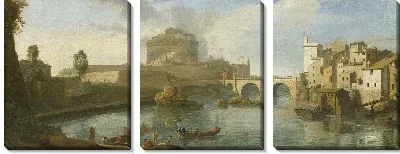 Картина Тибр в Кастель Сант-Анджело, вид с юга