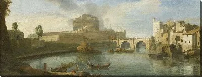 Картина Тибр в Кастель Сант-Анджело, вид с юга