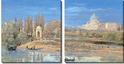 Картина Вид на замок Сант-Анджело и Ватикан, вид на Прати-ди-Кастелло