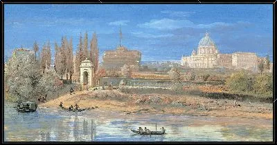 Картина Вид на замок Сант-Анджело и Ватикан, вид на Прати-ди-Кастелло