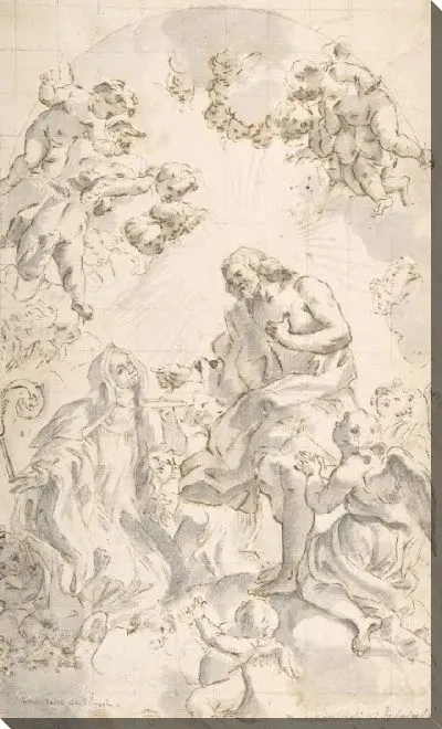 Картина Христос, дающий воинство святой игумене (после Гаулли)