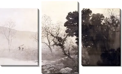 Картина Вечер на берегу озера