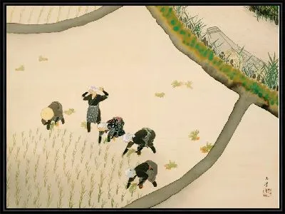 Картина Молодые дамы сажают рис