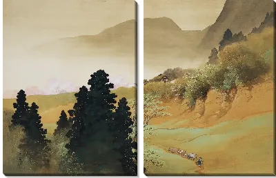 Картина Горная деревня весной