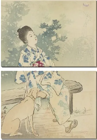 Картина Альбом гравюр из дерева и гейш