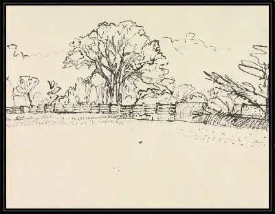 Пейзаж с забором