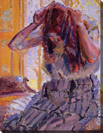 Картина Девушка расчесывает волосы