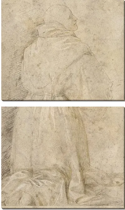 Картина Монах на коленях, вид со спины