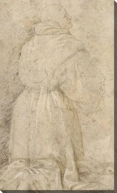 Картина Монах на коленях, вид со спины