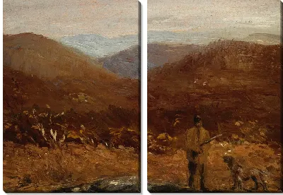 Картина Человек с собакой (охотник)