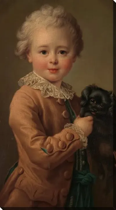 Картина Мальчик с черным спаниелем