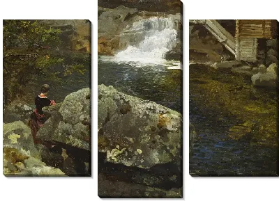 Картина У мельничного пруда