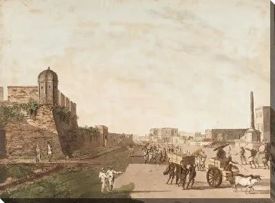 Картина Старый Форт, Театр, Памятник Холвеллу с видом на Калькутту