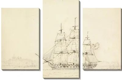 Трехмачтовый корабль