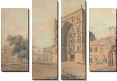 Картина Мечеть в Хуанпоре, построенная султаном Хусейном Шерки | Принято в декабре 1789 г.