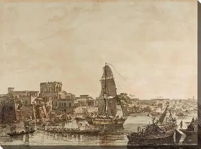 Картина Калькутта с реки Хугли