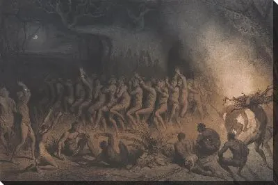 Религиозный танец негров. Поклонение луне