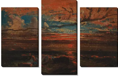 Картина Закат на море после шторма