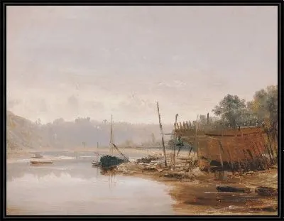 Картина Лодка возле Динан, Бретань