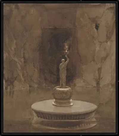 Картина Подземный бассейн со скульптурным торшером