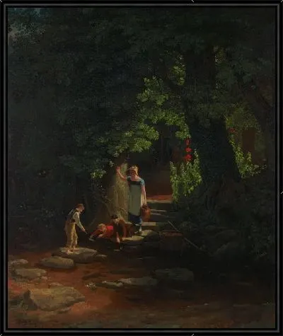 Картина Дети у ручья