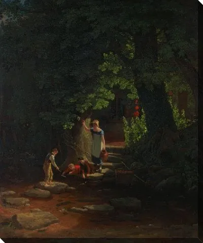 Картина Дети у ручья