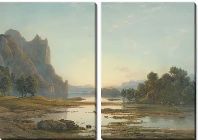 Картина Закат над рекой