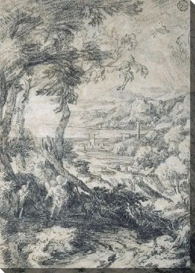 Картина Пейзаж с Илией и Ангелом на горе Хорив