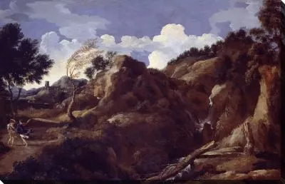 Картина Горный пейзаж с надвигающейся бурей