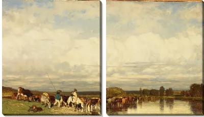 Коровы пересекают Форд