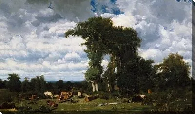 Пейзаж со скотом в Лимузене