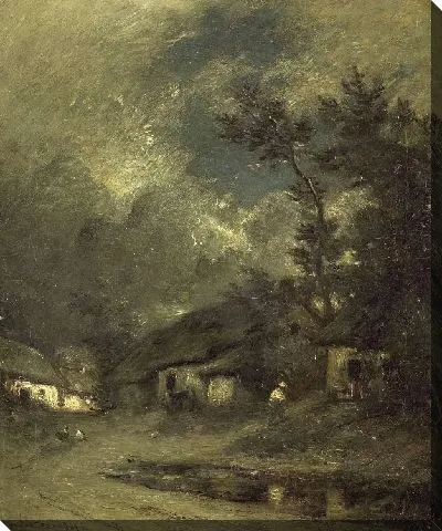 Картина Деревня ночью