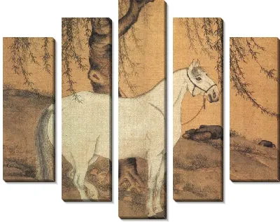 Картина Белая лошадь под ивой