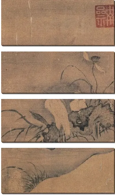 Картина Увядшие Лотос и Цапля