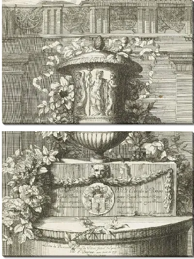 Картина Тительпрент ван Книги нескольких Vaze цветов после природных