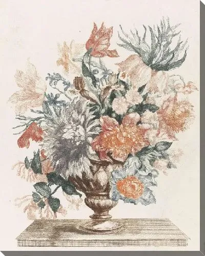 Картина Каменная ваза с цветами на плато