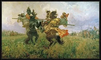 Поединок Пересвета с Челубеем на Куликовом поле