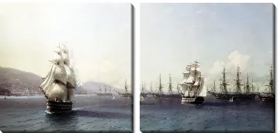 Картина Черноморский флот в Феодосии (Black Sea Fleet in Feodosia)