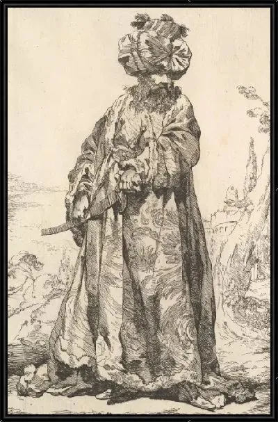 Картина Паша схватил меч за бедро обеими руками, из серии «Караван султана в Мекку» (Караван дю Султан а-ля Мекк)