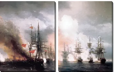 Картина Синопский бой (дневной вариант) (Battle of Sinop (daytime version)