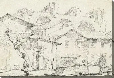 Картина Дома на северной стороне Форума с Базиликой Максенция За