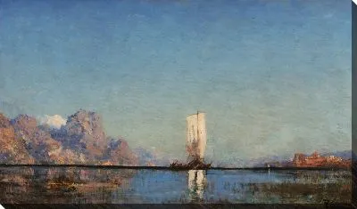 Картина Лодка к озеру