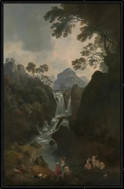 Картина Водопад с купальщиками