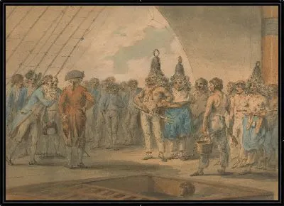 Картина Церемония пересечения линии на борту корабля "Вестал"