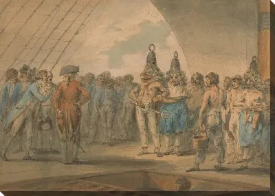 Картина Церемония пересечения линии на борту корабля "Вестал"