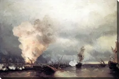 Картина Морское сражение при Выборге 29 июня 1790 года (Sea battle at Vyborg June 29, 1790)